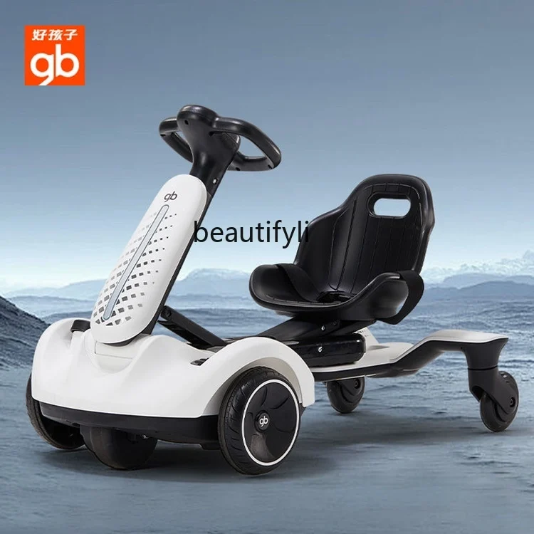 Children's electric kart electric balance car charging can seat children, men and women drift