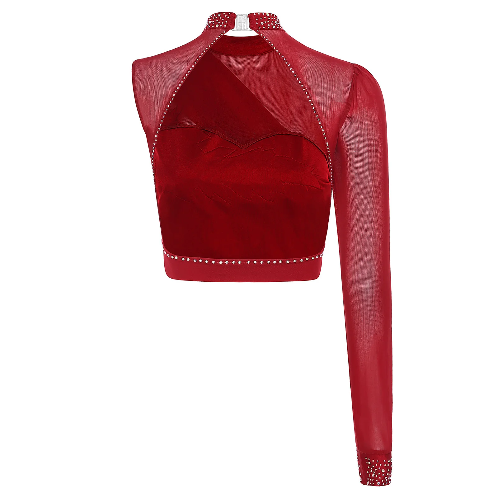 إمرأة غنائي كلاسيكي رقص الباليه الفالس المحاصيل الأعلى سباركلي الترتر الجمباز الفني الشكل التزلج القمم ملابس رقص #3