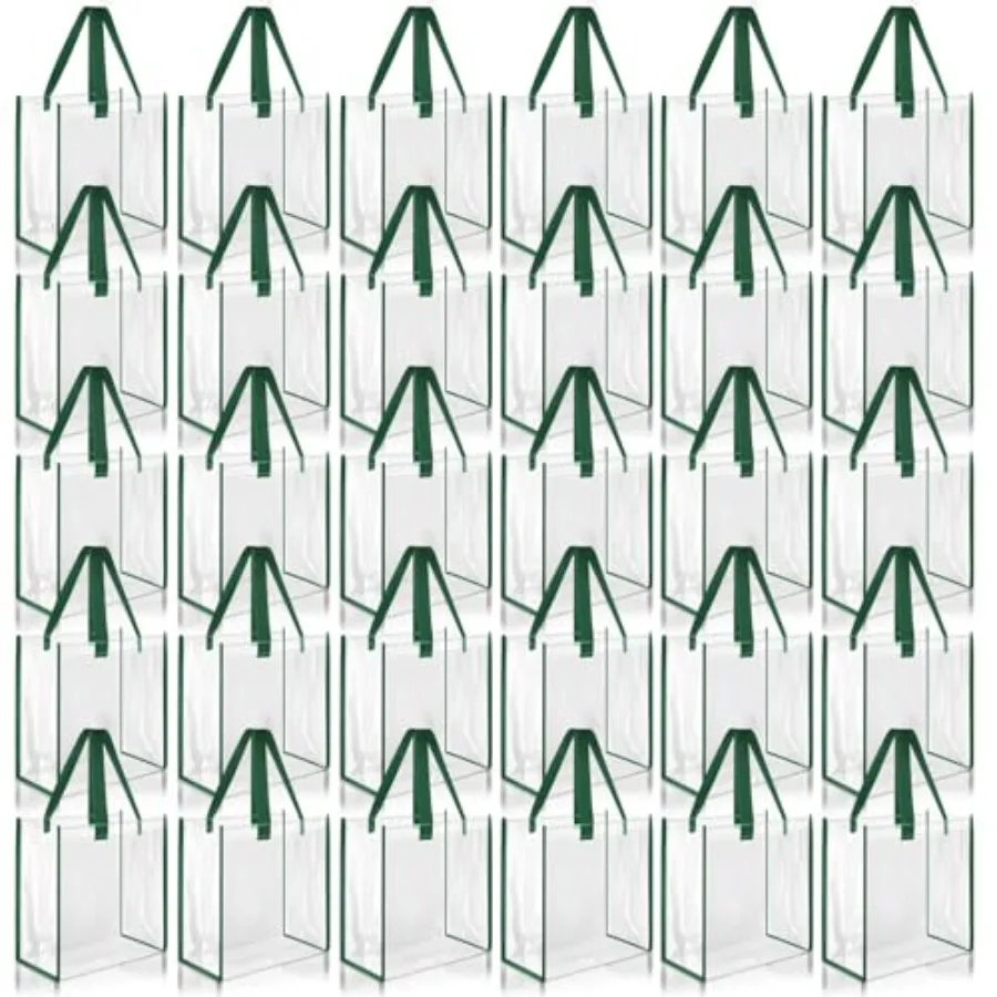 

30 Pcs Clear Tote Bag Stadium Approved Bulk 10 x 10 x 4 inch Plastic Tote Gifts Bags with Handle for Women Sports Gym