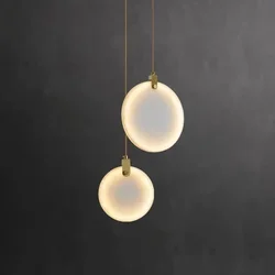 Artificial Marble Pendant Lights Bedroom Bedside Kitchen Hanging Lamp Stairs Modern Round Decoration Ceiling Chandeliers Lustres