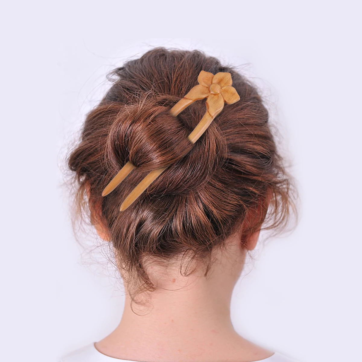 

Wooden Hair Clip Durable U-Shape Retro Hairpin Creative Natural Accessory for Daily Use Retro Hairpin Wooden Hair Clip