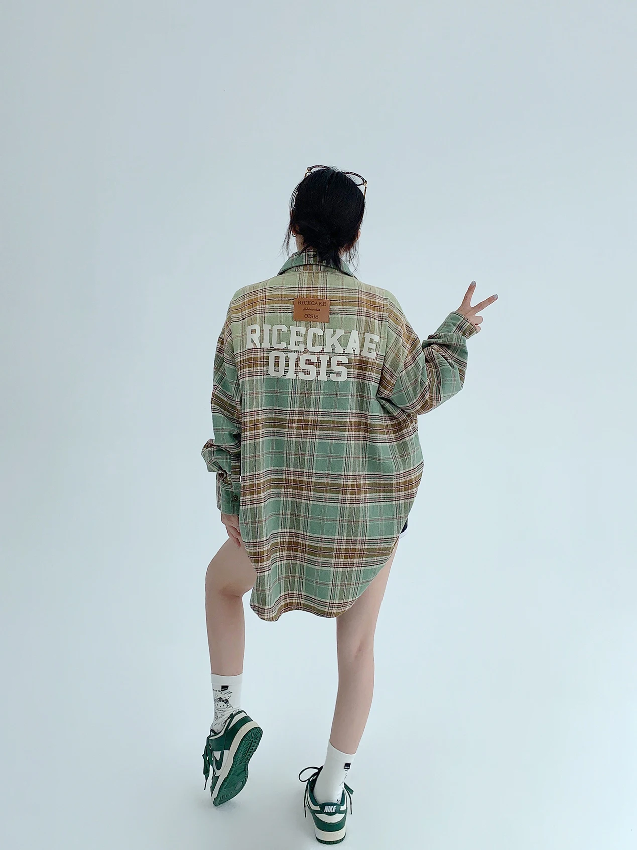 

Oisis винтажный свободный крой Long Sve adient клетчатый женский irt осенний модный повседневный удобный хлопковый irt