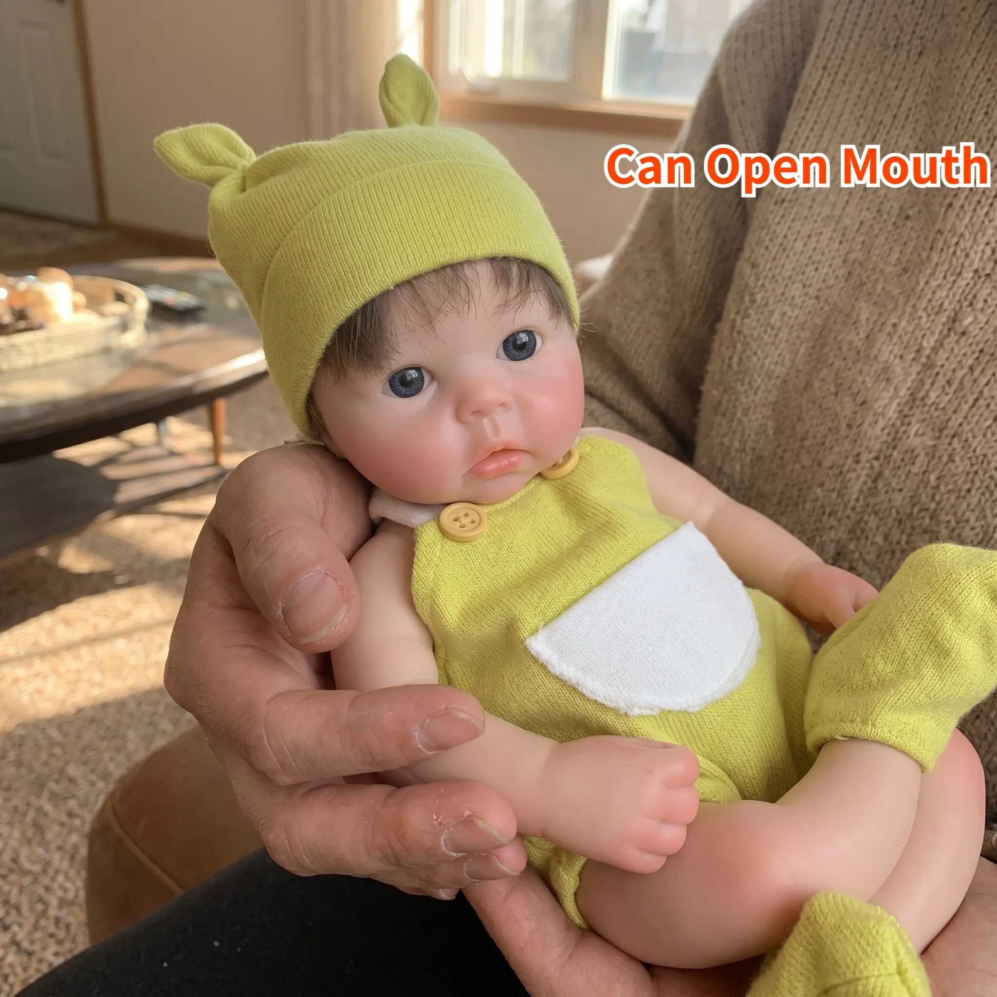 33 cm 3D-Bemalte Silikon-Reborn-Mädchenpuppe Perfektes Geburtstagsgeschenk Wache Neugeborenen-Babypuppe