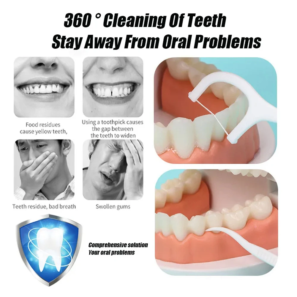 ไม้จิ้มฟันแบบใช้แล้วทิ้งสำหรับทำความสะอาดระหว่างฟันการดูแลสุขอนามัยช่องปาก100ชิ้น