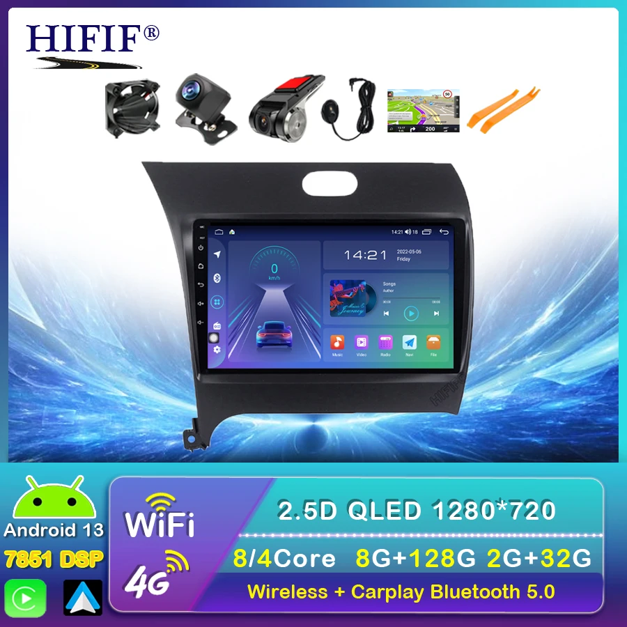 

9" DSP 4G+WiFi 2din Android Car Radio Multimedia Video Player Navigation GPS For Kia K3 Cerato Forte 2013-2017 3 YD Tuner