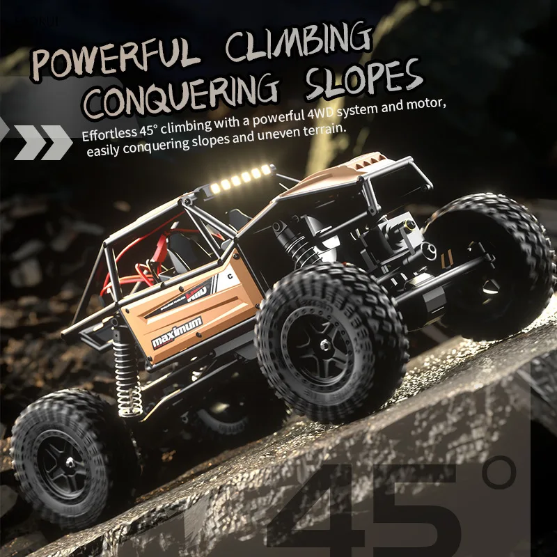 JJRC C8808 RC Car w/ LED Lights 1/18 Tube Frame Antelope Rock Crawler 2.4G 4WD Off-Road Climbing Remote Control Racing Truck Toy