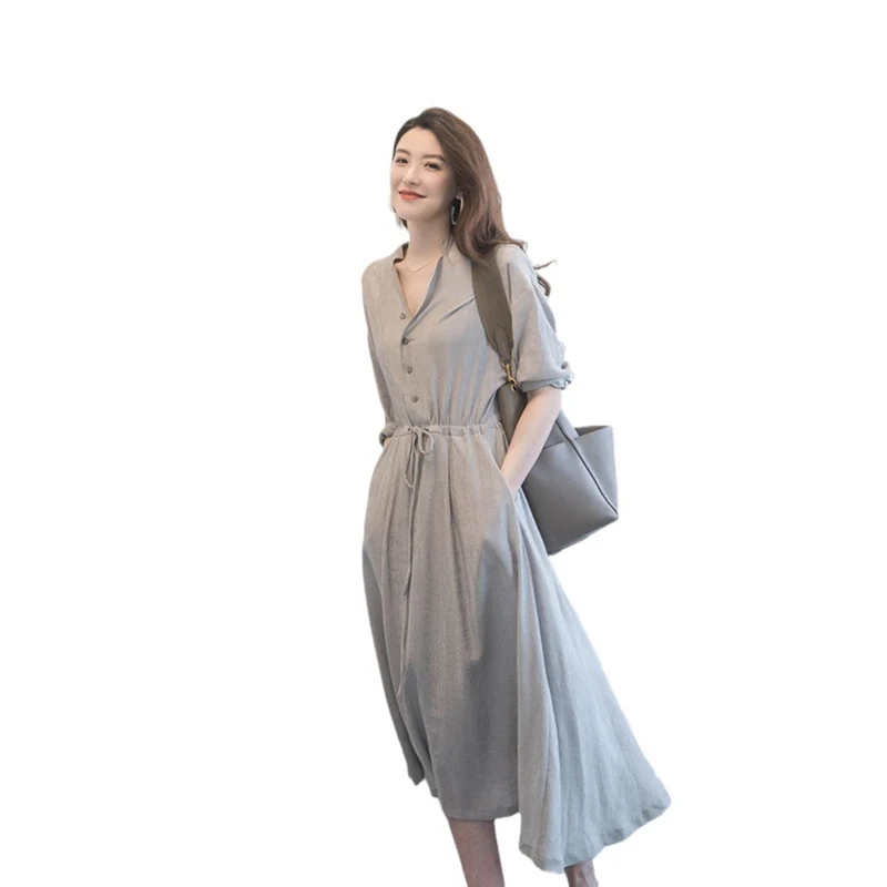 TFETTERS ชุดเดรสฤดูใบไม้ผลิฤดูร้อน 2025 ผู้หญิงแขนยาวครึ่งปุ่มลงเสื้อสเวตเตอร์ถักวันหยุด Elegant ชุดผู้หญิง