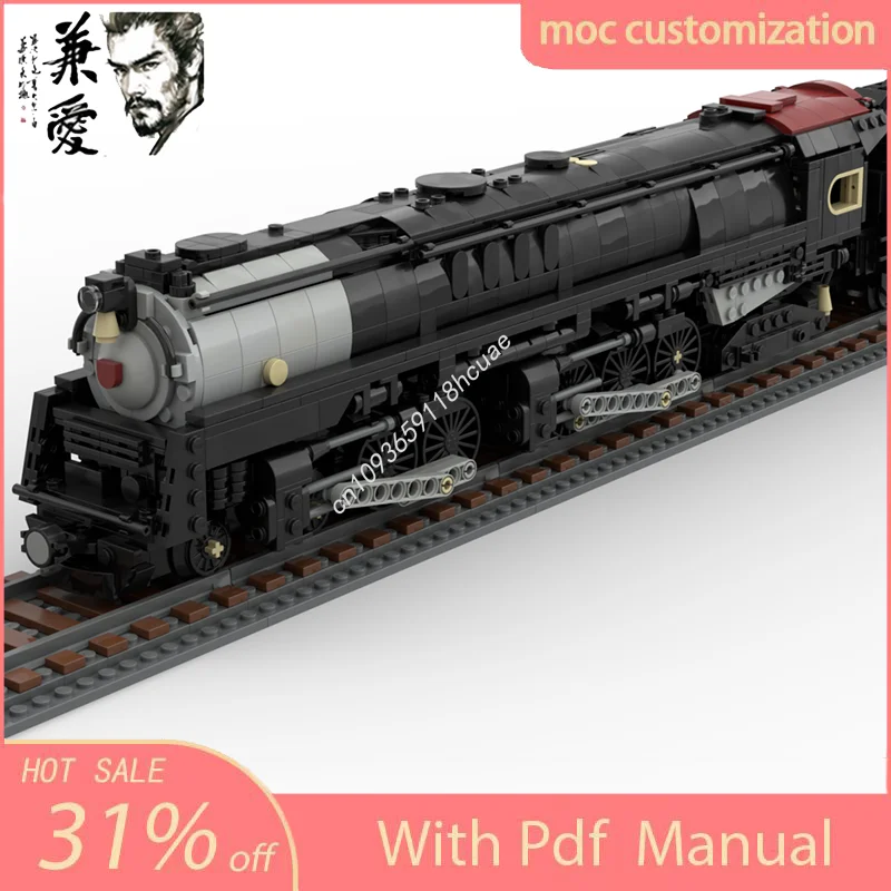

1520PCS Moc Train PRR Q2 Class Duplex Steam Locomotive Tender DIY Building Blocks Creative Assembly Bricks Toys Kid Holiday Gift
