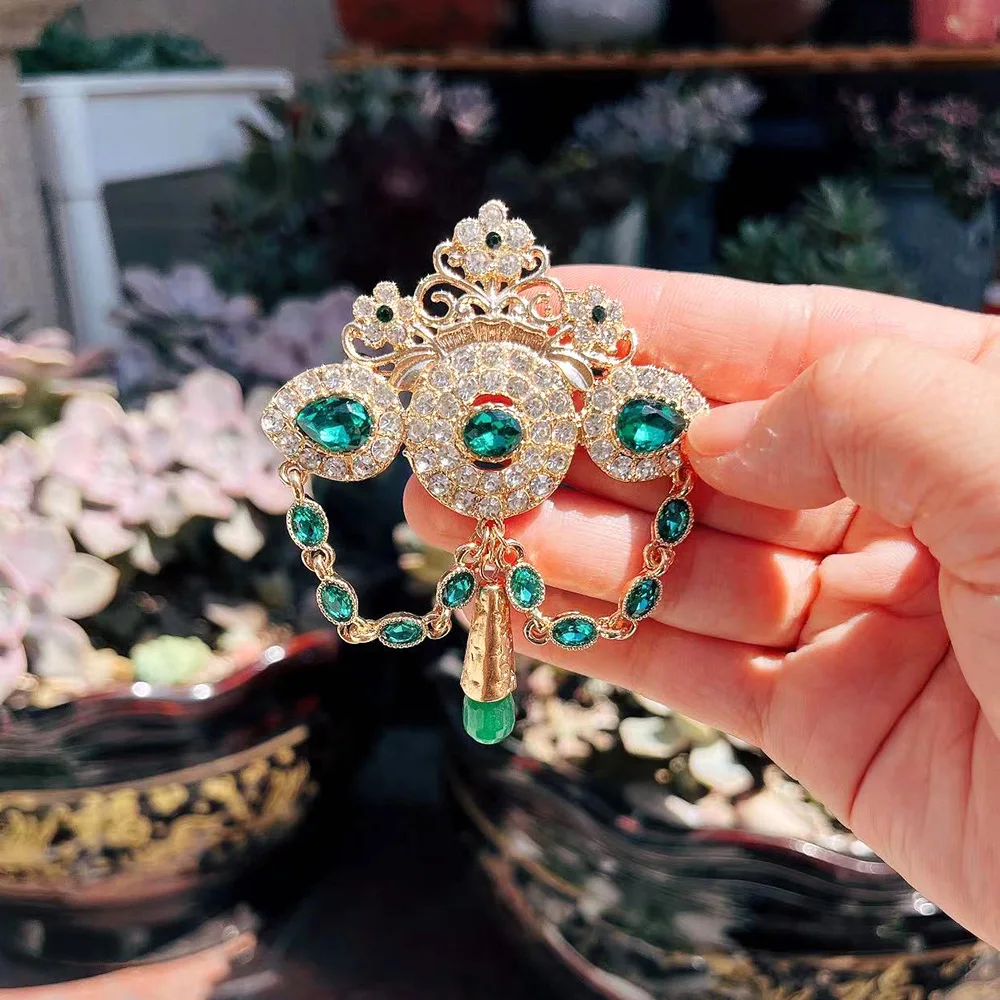 green emerald velvet dress Amber Gold Vintage Design Crystal Rhinestone Dragonfly Brooches for Wo –  Gifts with Love and Art main image 1