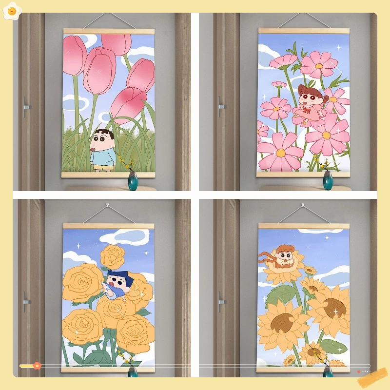 Crayon Shin Chan Cartoon Animation anime Peripheral Painting Room Bedroom Dormitory Rental House Decoration Creative Scroll