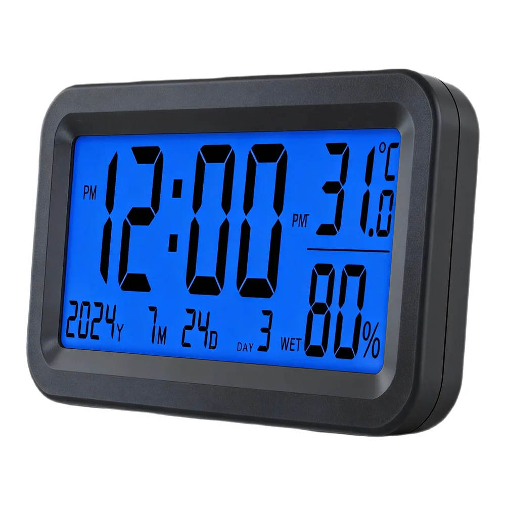 Automatic Backlight Clock Display Solar Controller Car Clock Digital Dashboard Clock High-Precision Timekeeping Compact Design