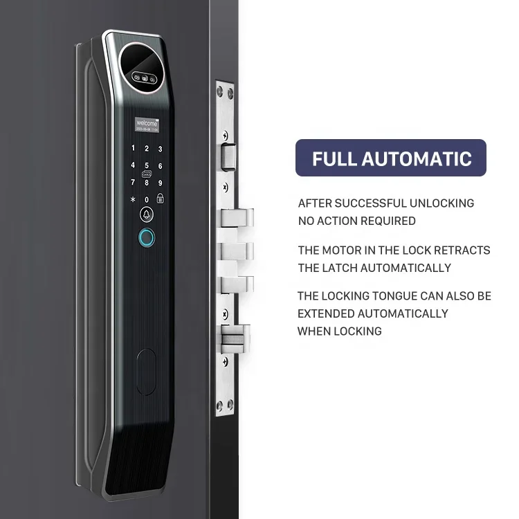 Automatic Fingerprint Tuya Wifi Lock Multi-functional Tuya Smart Door Lock 3D Face Recognition Digital Locks With Video Intercom