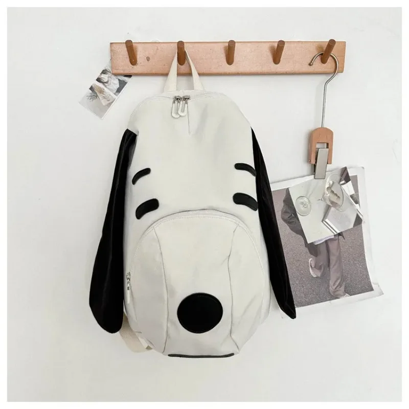 

Cute Snoopy Dog Backpack Canvas School Bag Kawaii Animal Travel Daypack for Women Students Casual Backpack