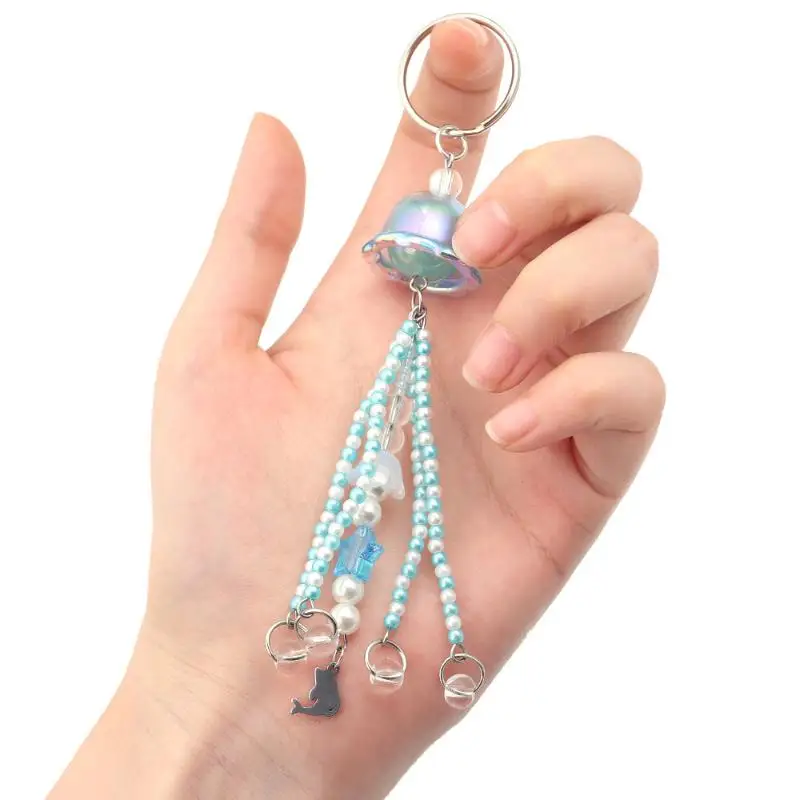 Handmade Ornaments Transparent Wind Bell Acrylic Beads Colorful Jellyfish Loose Beads For DIY Keychain Hanging Jewelry 6/24Pcs