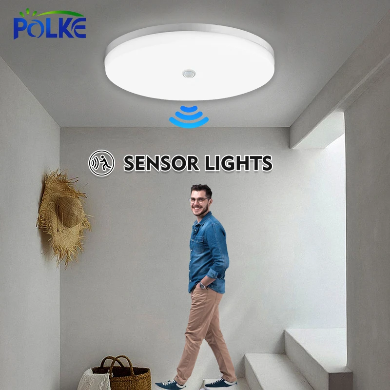 PIR Motion Sensor LED Ceiling Lamp Aisle Corridor 220V Indoor 13W 18W 24W 36W Human Body Sensor LED Ceiling Lighting for Bedroom