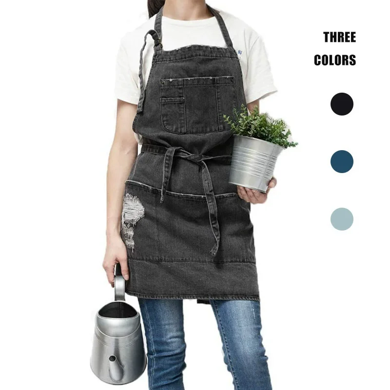 

New Fashion Canvas Kitchen Aprons For Woman Men Chef Work Apron For Grill Restaurant Bar Shop Cafes Beauty Nails Studios Uniform