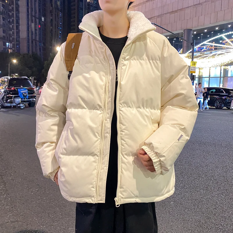 

Мужская зимняя утепленная куртка из хлопка и полиэстера для подростков, модная молодежная модель с длинными рукавами на молнии