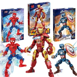 Marvel Spider-Man Iron Man Captain America Venom Cartoon Building Block Assembly Toy Cool Educational Boy Toy Model Holiday Gift