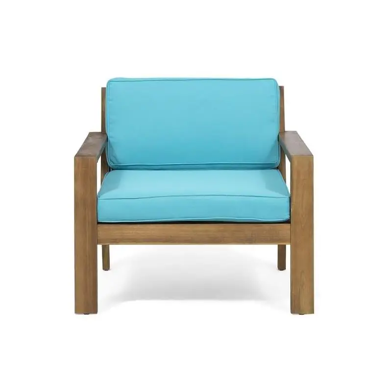 Acacia Wood Outdoor Club Chairs with Cushions - Stylish Patio Seating for Comfort and Durability