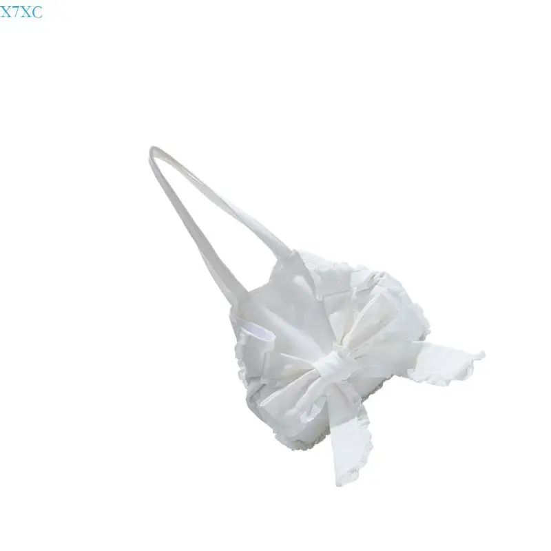 

X7XC Womens Simple Armpit Bag Sweet Bows Shoulder Bag Korean Handbag