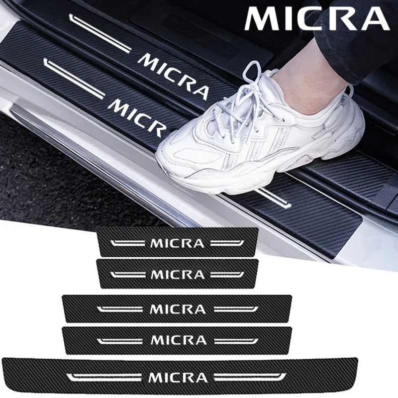 Car Rear Tail Threshold Waterproof Stickers for Nissan Micra Emblem Door Sill Strip Pedal Guards Anti Scratch Protective Film