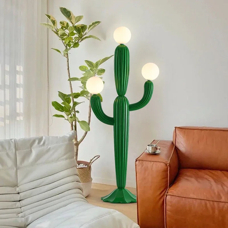 ALBERT Nordic Cactus Floor Lamp Cream Style Living Room Bedroom LED Creativity Decorative Atmosphere
