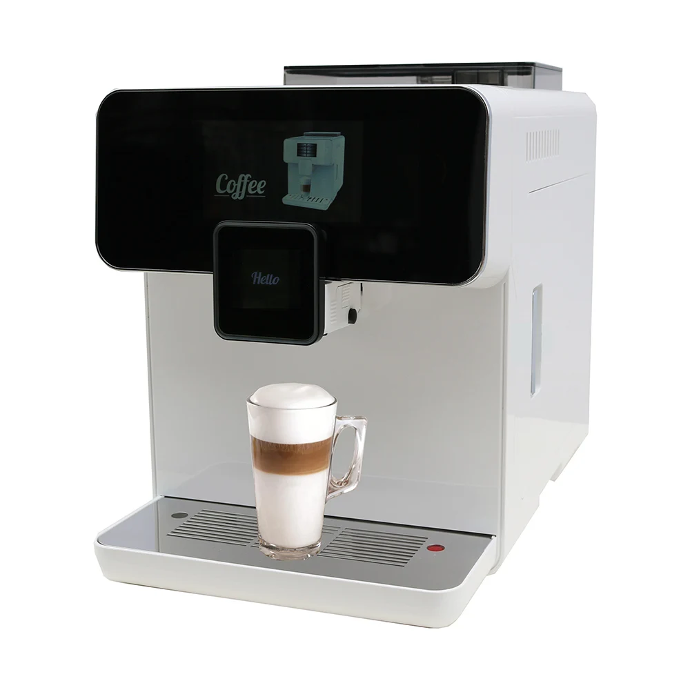 Máquina de café totalmente automática tela sensível ao toque de um botão extravagante máquina de café casa automática comercial de alta pressão stea