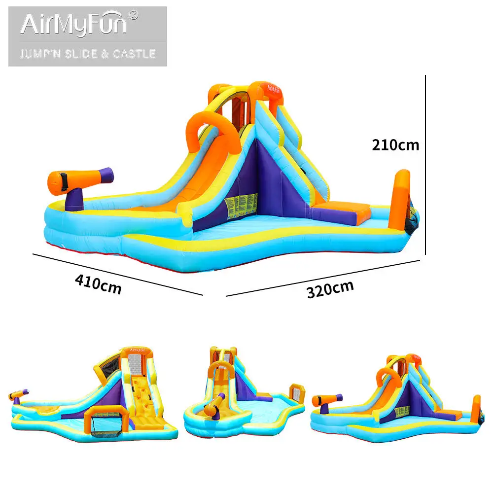 منزلق ماء قابل للنفخ بتصميم صاروخ للأطفال ، منزل قفز
