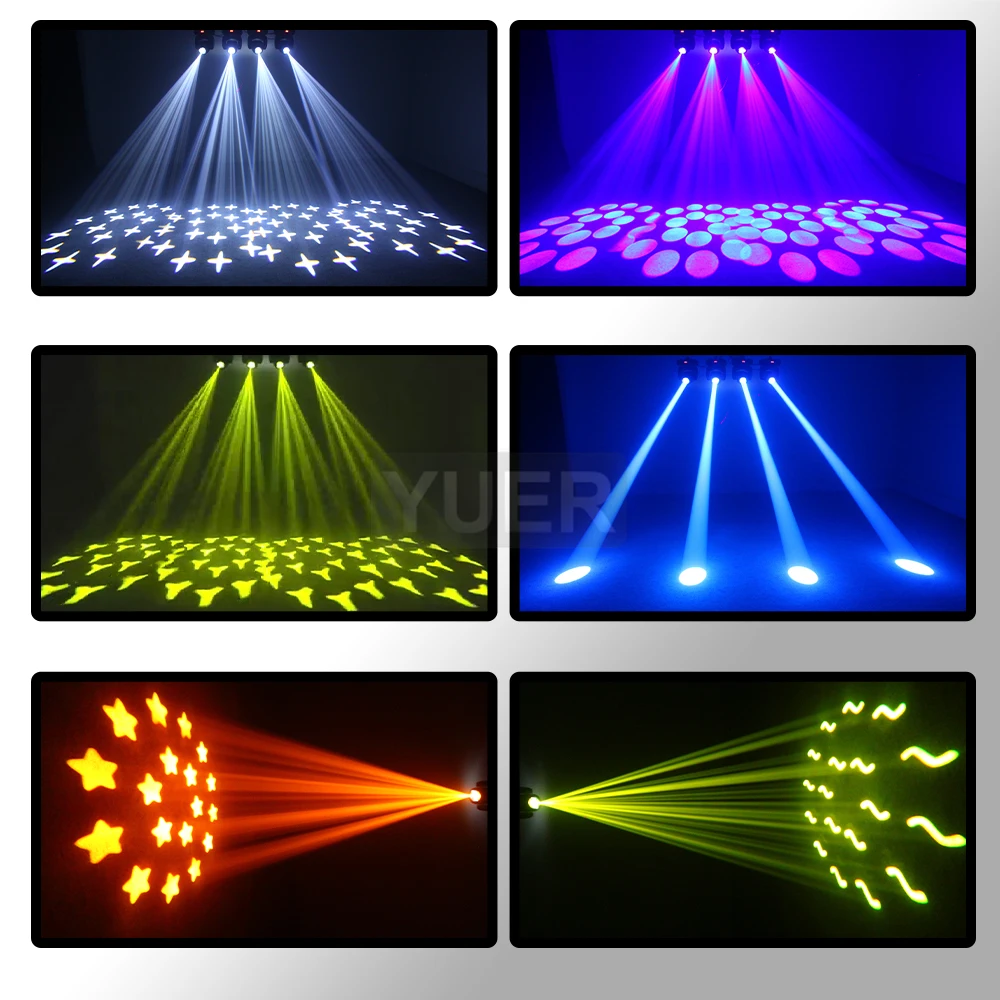 YUER 100W Moving Head Stage Lights Beam Gobo 18 Prisms Dazzling Effect DMX LED Spotlight For Club KTV Disco DJ Party Lighting