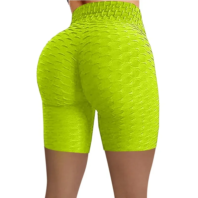 Shorts Sports Supply Ladies Shorts Raise Hip Elastic Waist Pineapple Grid Comfortable Soft Daily Wear Polyester Women's High Wai