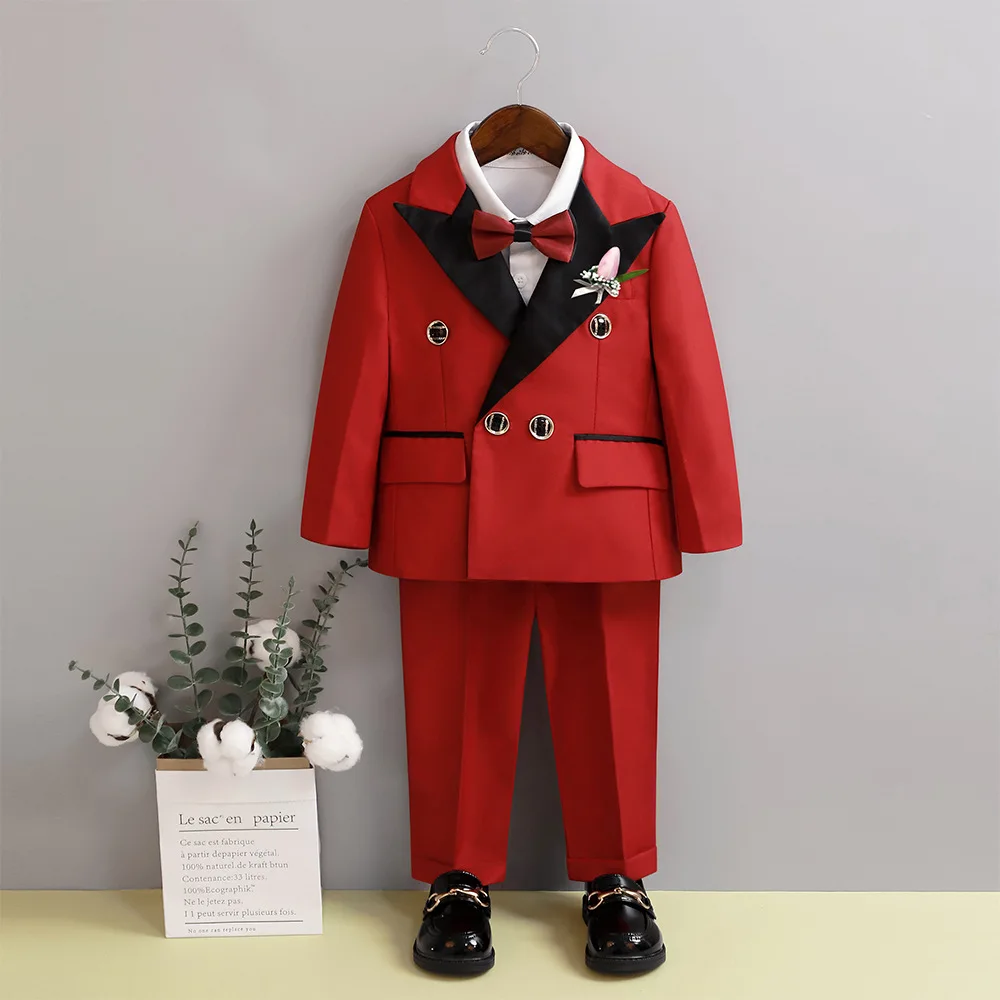 Children's small suit suit autumn and winter wedding flower girl performance boy British performance clothes baby birthday dress