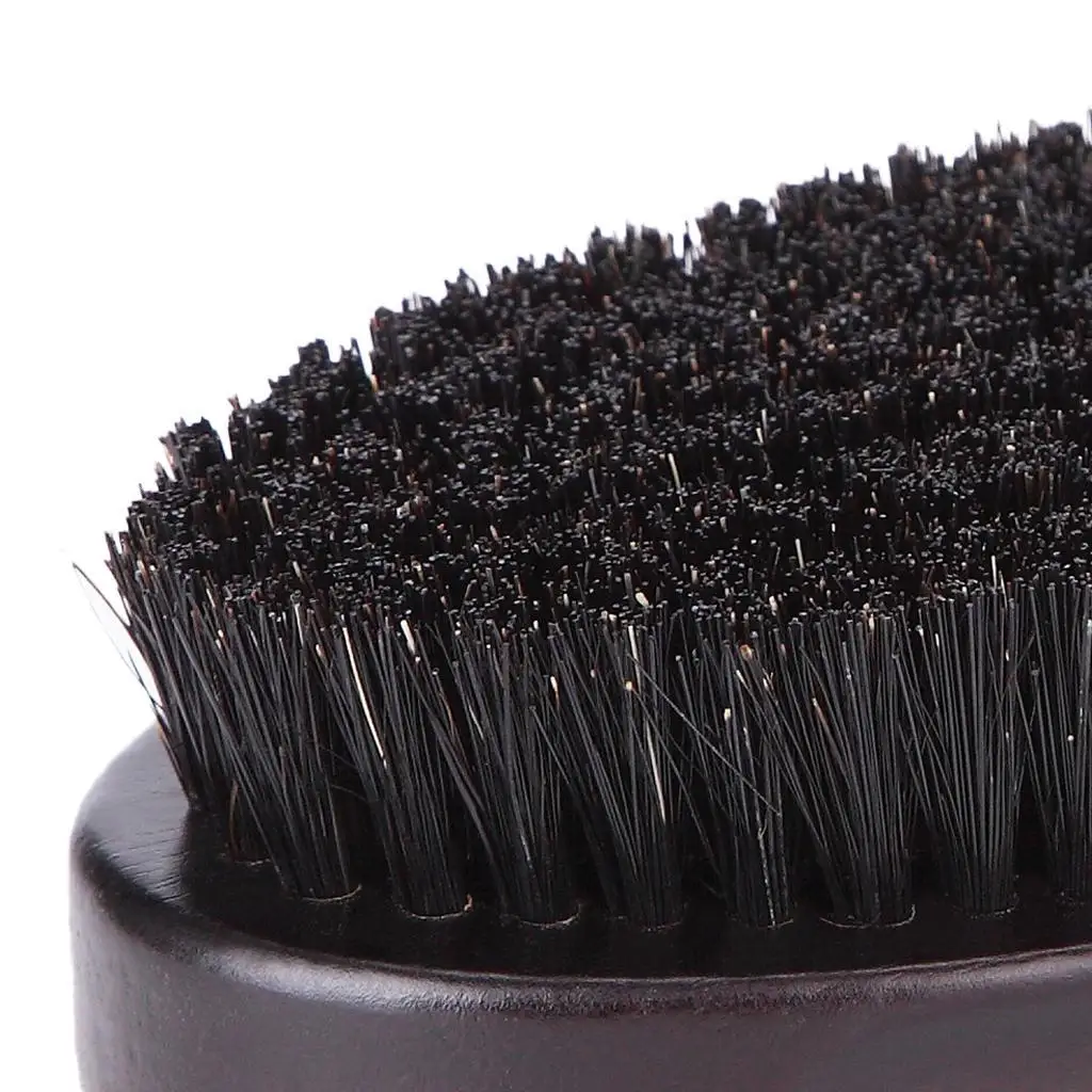 Natural Wood Bristle Mustache Brush Gentle Scalp Massager Hair Styling Tool for Men’s Grooming