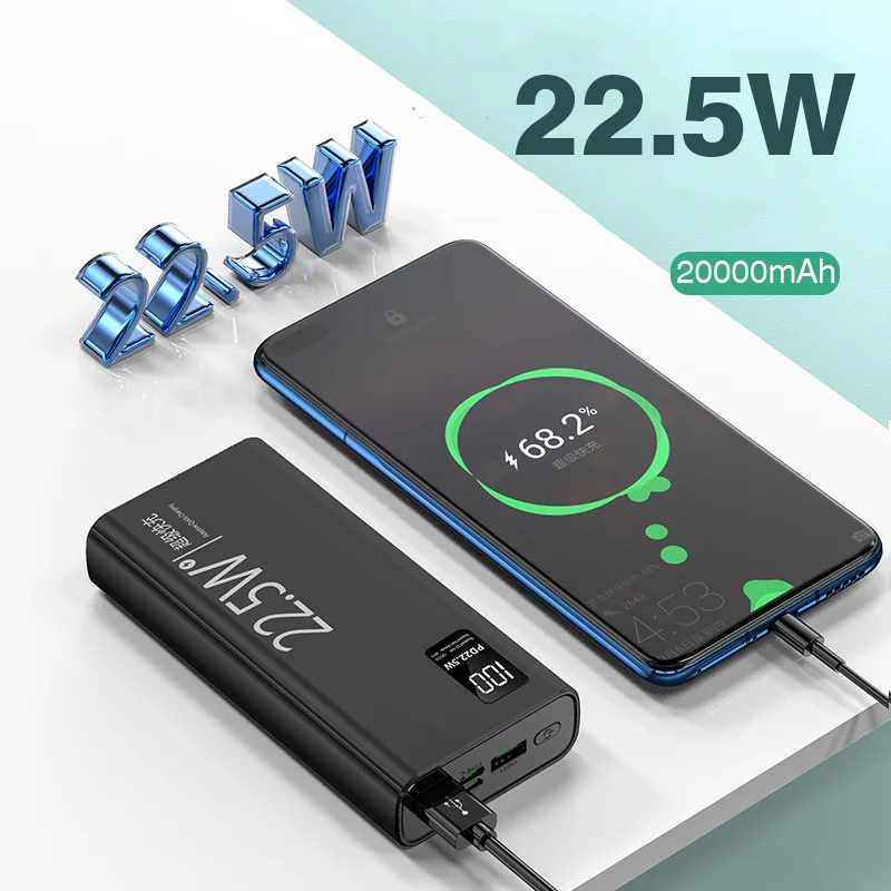 20000mAh Power Bank o dużej pojemności 22,5W USB C szybkie ładowanie przenośna 10000mAh zewnętrzna bateria zapasowa do iPhone Xiaomi Samsung