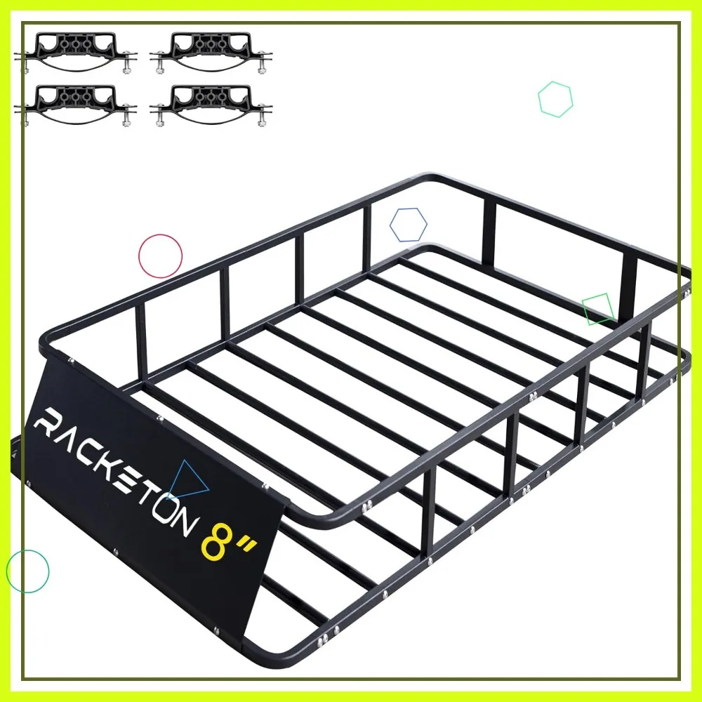 سلة شحن سقف SUV شديدة التحمل مقاس 64 × 39 × 8 بوصة، رف أمتعة فولاذي مضاد للصدأ للشاحنات #1