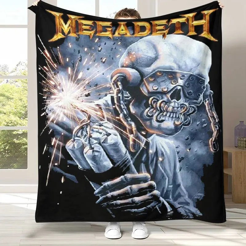 Sign M-Megadeth Heavy Metal Band Soft Flannel Throw Blanket,Cozy Warm Blanket for Bed,Sofa,Living Room,Picnic,Home Decor,Gift