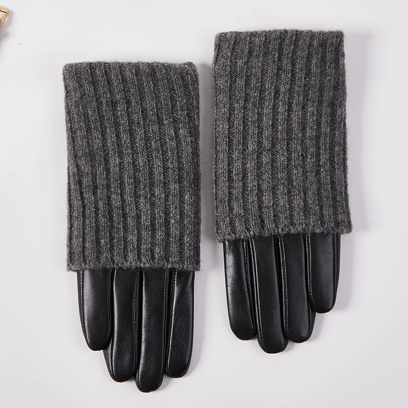 women's-goatskin-real-leather-gloves-winter-thermal-plushed-mid-length-style-wool-knitted-wrist-driving-gloves-r-018
