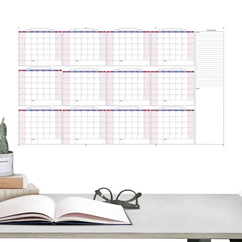 

Dry Erase Calendar 34.2x60inch Monthly WhiteBoard Wall Planner Reminder Erasable Organizing Reusable Large Calendar For