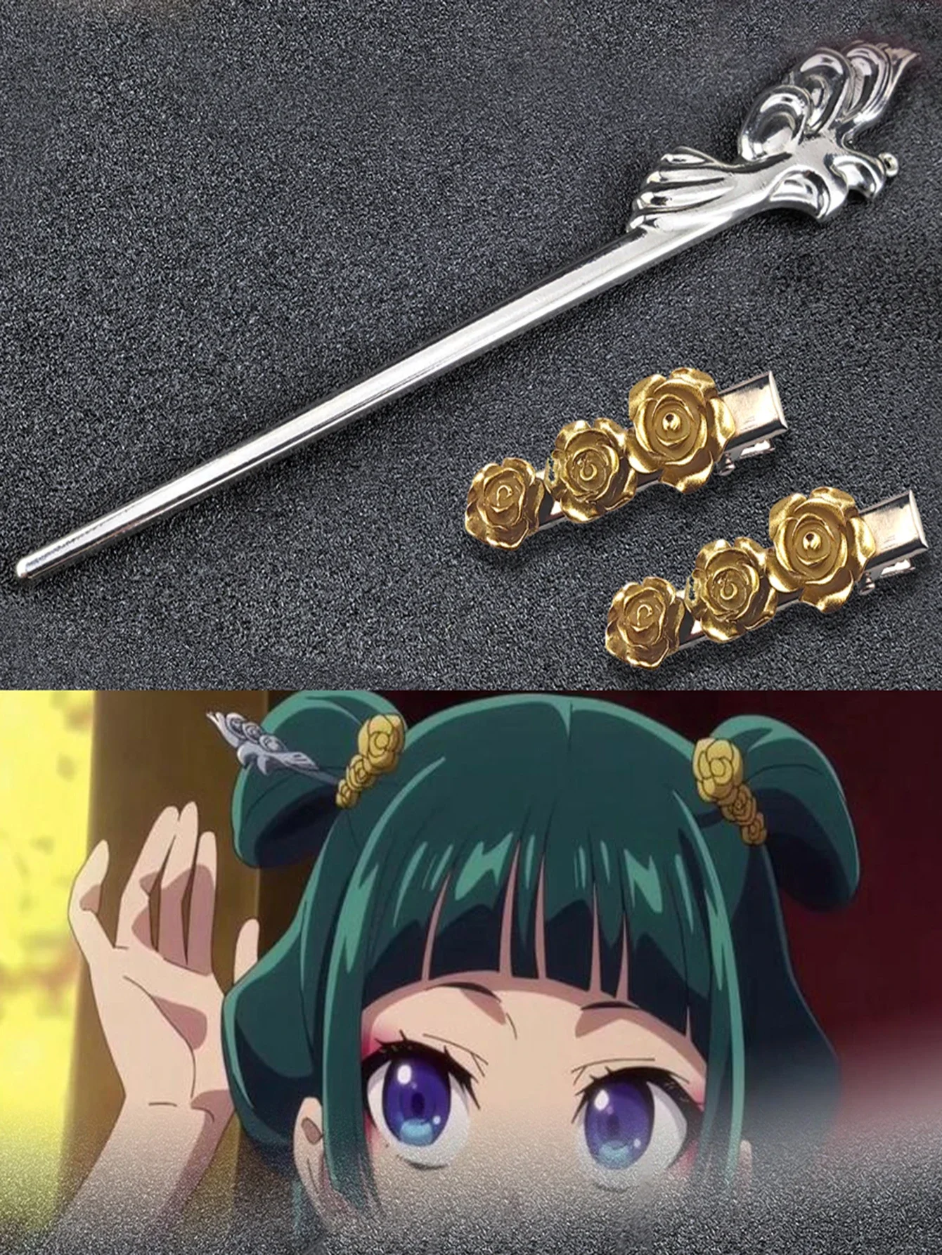 Anime The Apothecary Diaries Maomao Hairpins Cosplay Accessories Headwear Women Girls Halloween Props Jewelry Gift