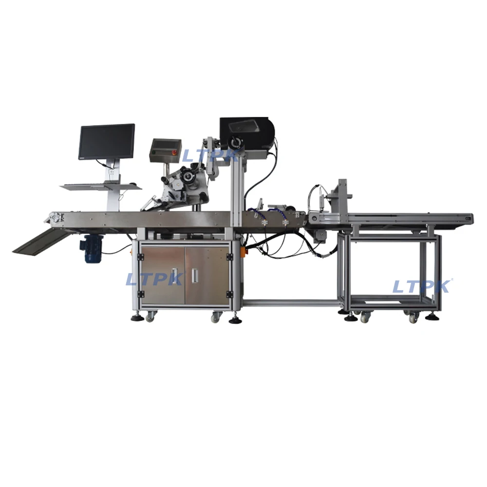 Auto Empty Bag Pouch Carton Box Sucking Feeding Label Printing Pasting Applicator Adhesive Sticker Print Labeling Machine