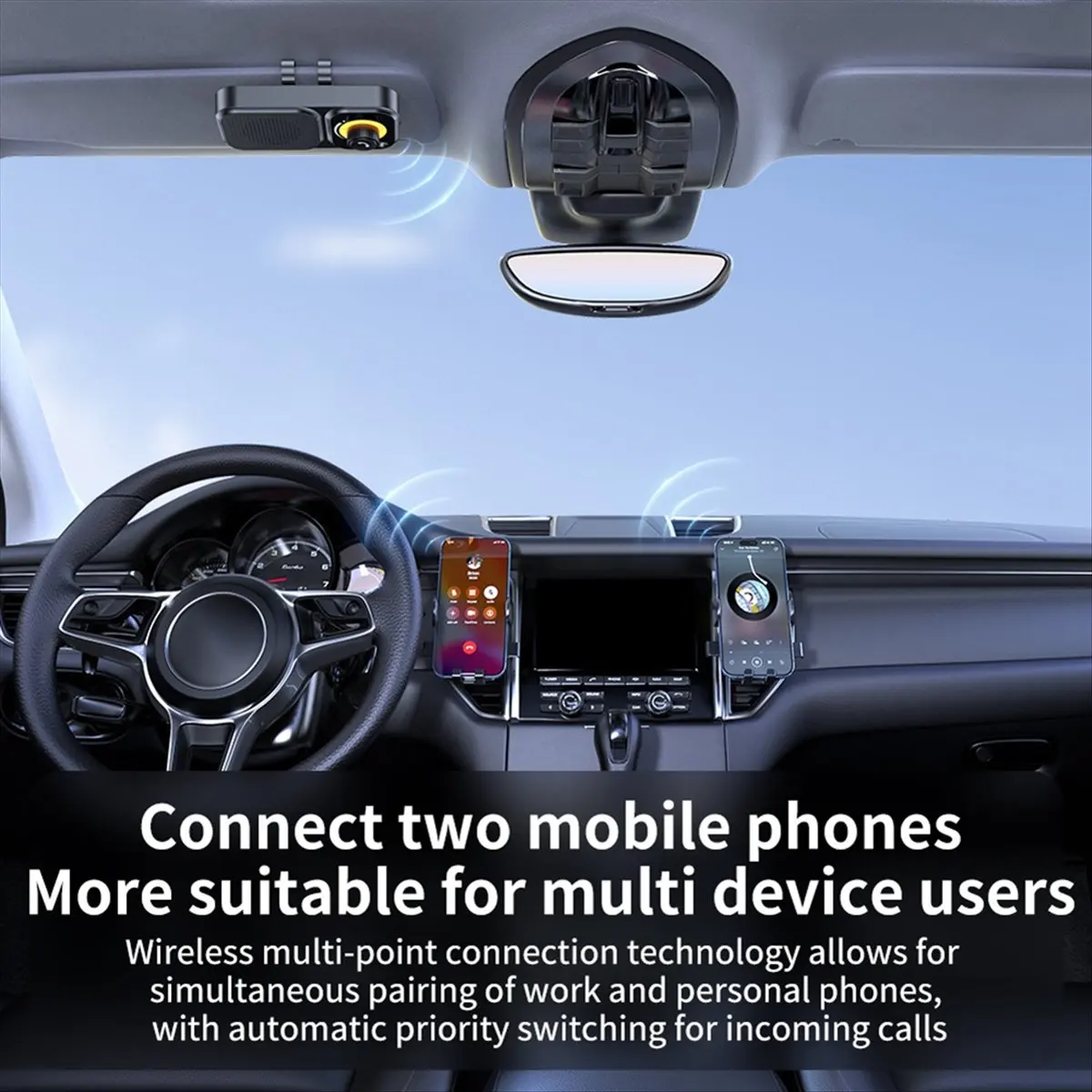 

A23G Bluetooth Speaker Handsfree Car Sun Visor Clip Wireless Audio Receiver Speakerphone Loud Music Player Dual Microphone