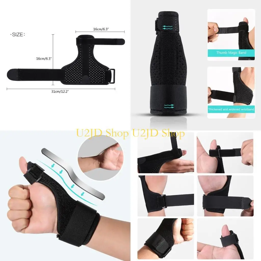 U2JD Thumb Splint Support Brace for Tenosynovitis Tendonitis Trigger Thumb Immobilizer Fits Men Women Left and Right