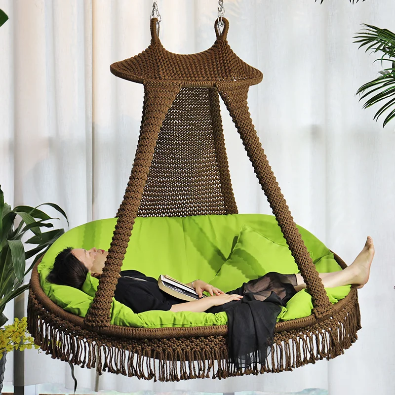 Nordic swing indoor balcony adult tassel hanging basket and chair