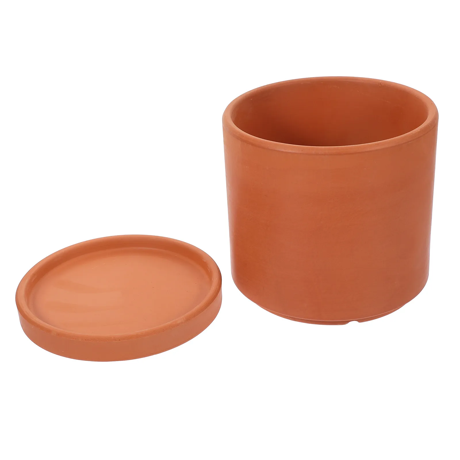 Terracotta Succulent Pot Medium Size Cylindrical Shape Natural Elegance Root Aeration Drainage Hole Flower Pot for Green Plants