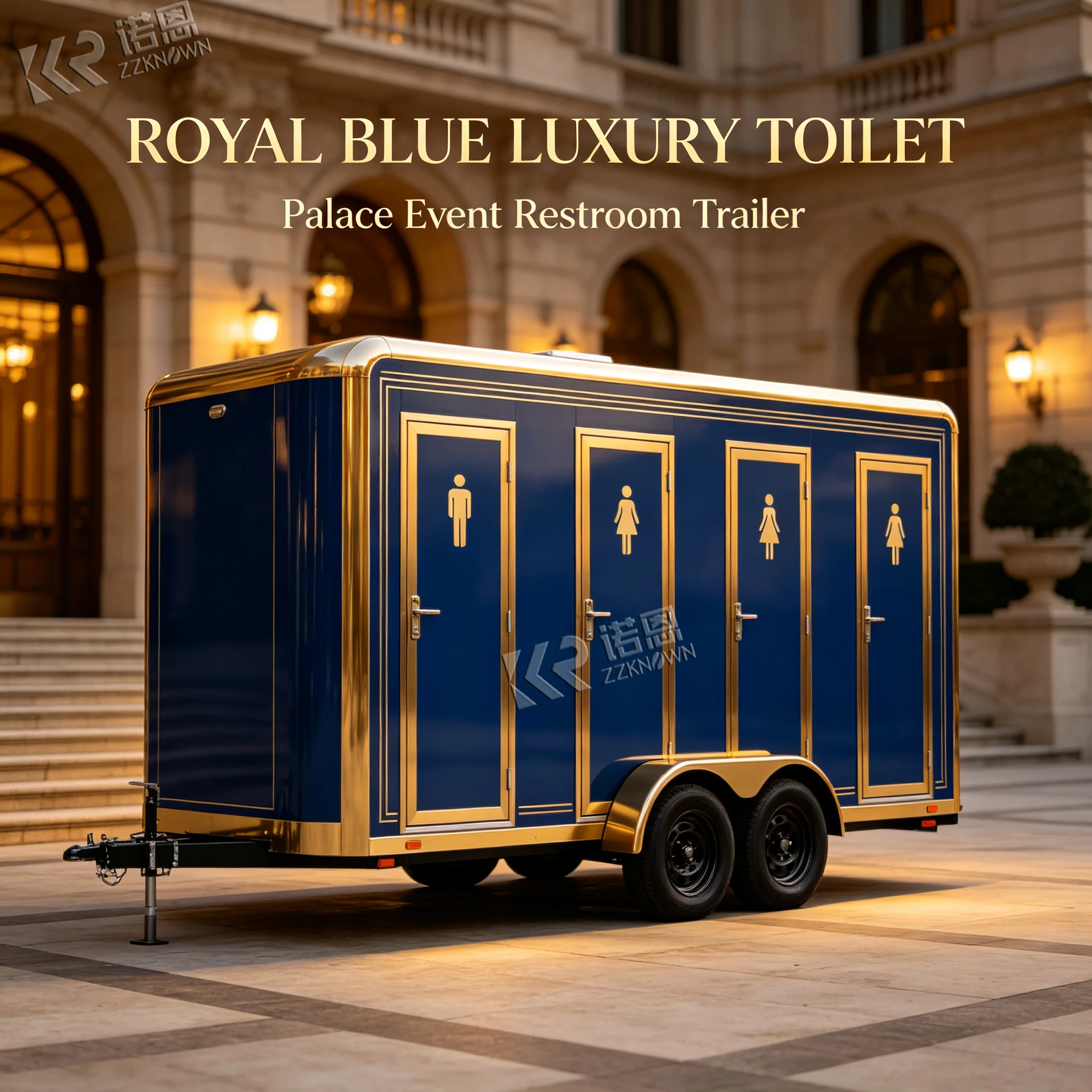 2 Rooms Portable Washroom Trailer Luxury Mobile Toilet Travel Trailer with Toilet Mini Camper Trailer with Toilet