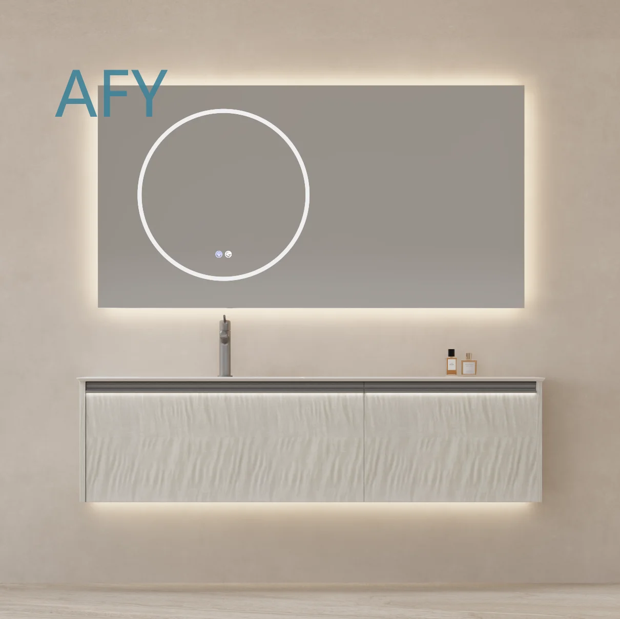 Eco Friendly Solid Wood Bathroom Vanity Set with Mirror for Apartment Villa Home Hotel Modern Non Vinyl Durable Bathroom