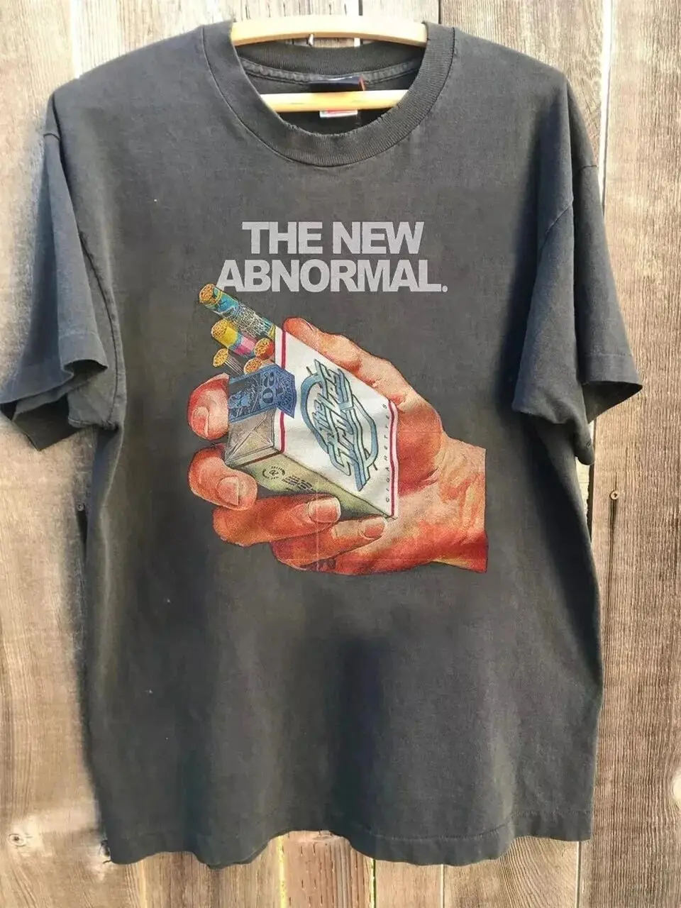 Vintage Classic Top The Strokes The New Abnormal T Shirt Charcoal Clothing Streetwear Harajuku Top Casual Loose T-shirt Unisex