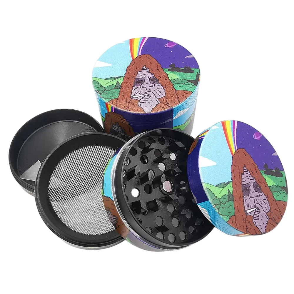 40/50/63mm Gorilla Pattern Zinc Alloy Herb Grinder, 4-Layer Manual Spice Crusher for Tobacco Grass, Smoking Accessories Gifts