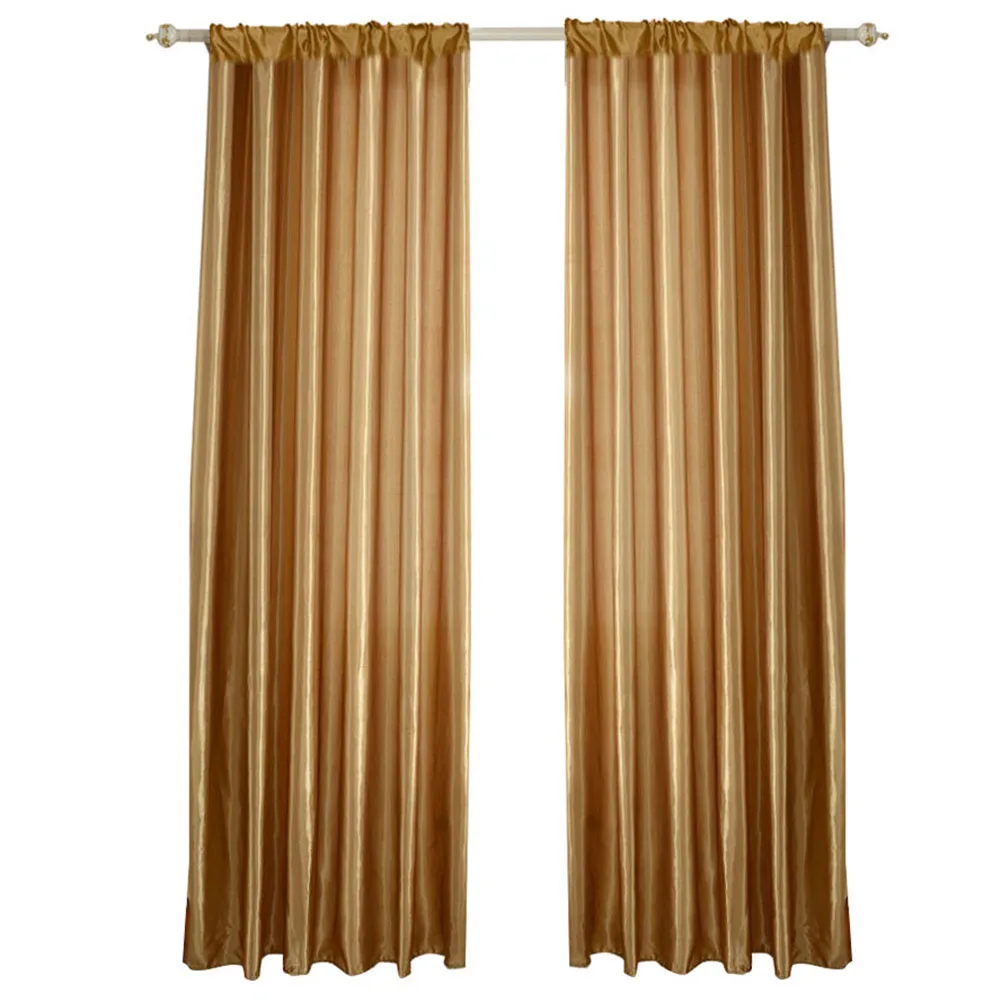 Room Half Blackout Drape Curtains with Sufficient Durability and Ruggedness 1pc Pure Color Satin Tulle Door Window Curtain