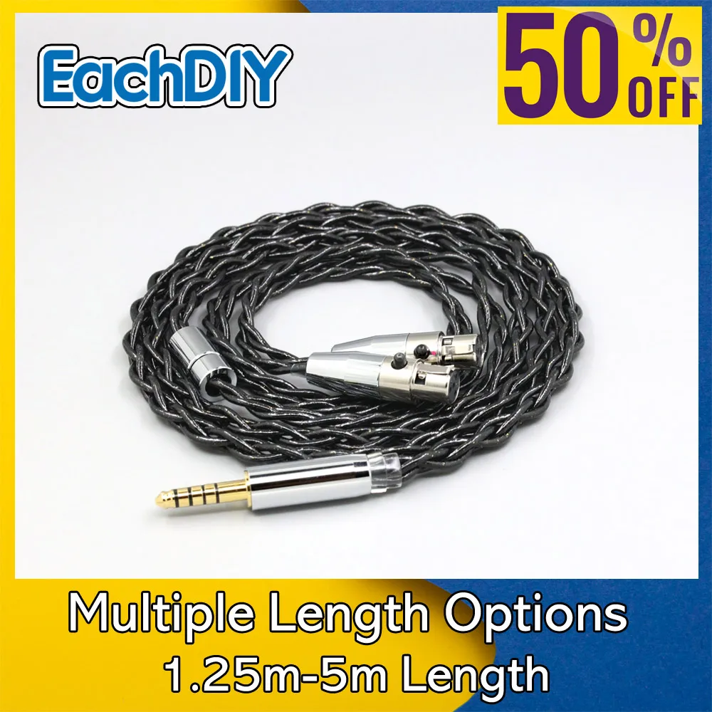 

99% Pure Silver Palladium Graphene Floating Gold Cable For Abyss AB 1266 Phi TC Dual Mini xlr 3 pin head(amame) Headset LN008777