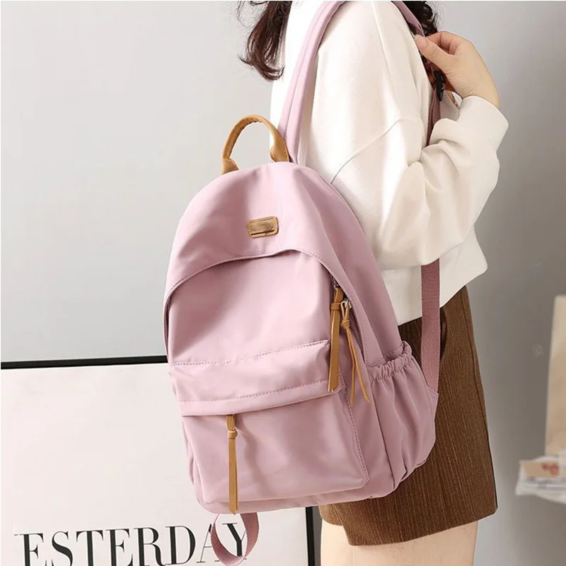 Korean Style High School Backpack for Girls Versatile Middle School Student Bookbag Trendy Teenage Rucksack